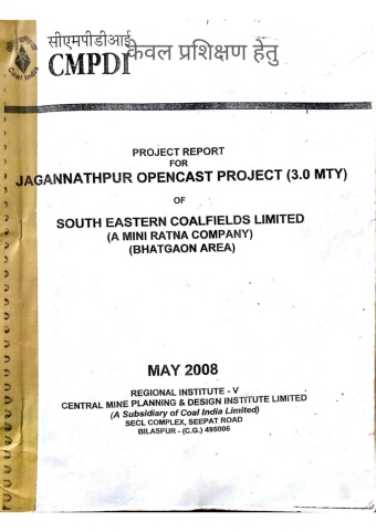 Project Report Jagannathpur OCM by SECL